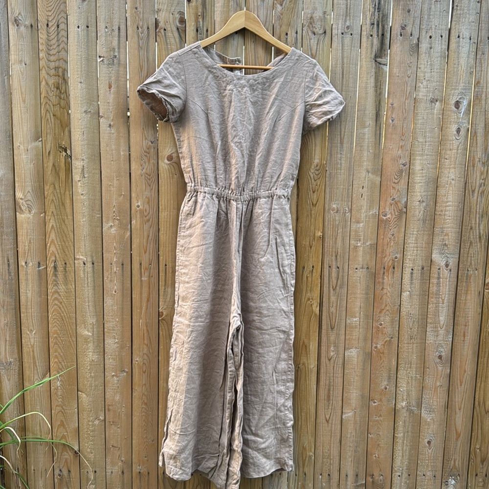 notPERFECTLINEN Tan Jumpsuit